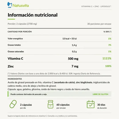 Vitamina C + Zinc Liposomal